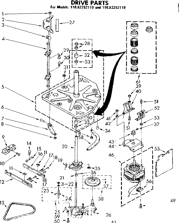 Kenmore 11083252110 drive parts diagram