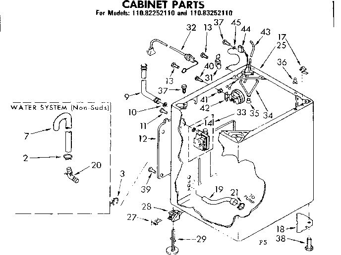 Kenmore 11083252110 cabinet parts diagram