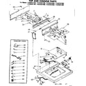 Kenmore 11083261600 top and console parts diagram