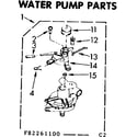 Kenmore 11083261600 water pump parts diagram