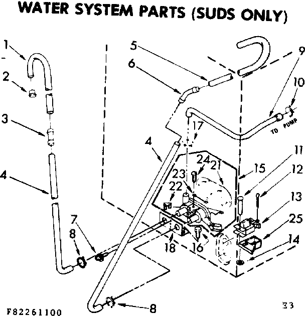 Kenmore 11083261600 water system parts suds only diagram