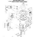 Kenmore 11082263810 tub and basket parts non-suds only diagram