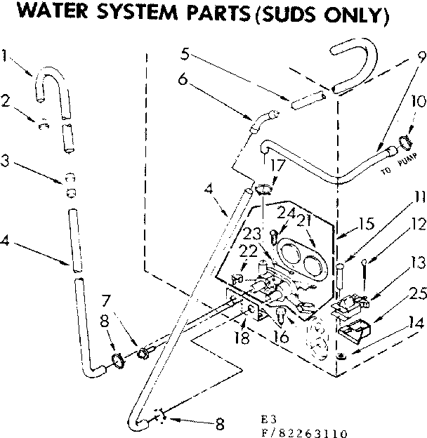 Kenmore 11082263610 water system parts suds only diagram