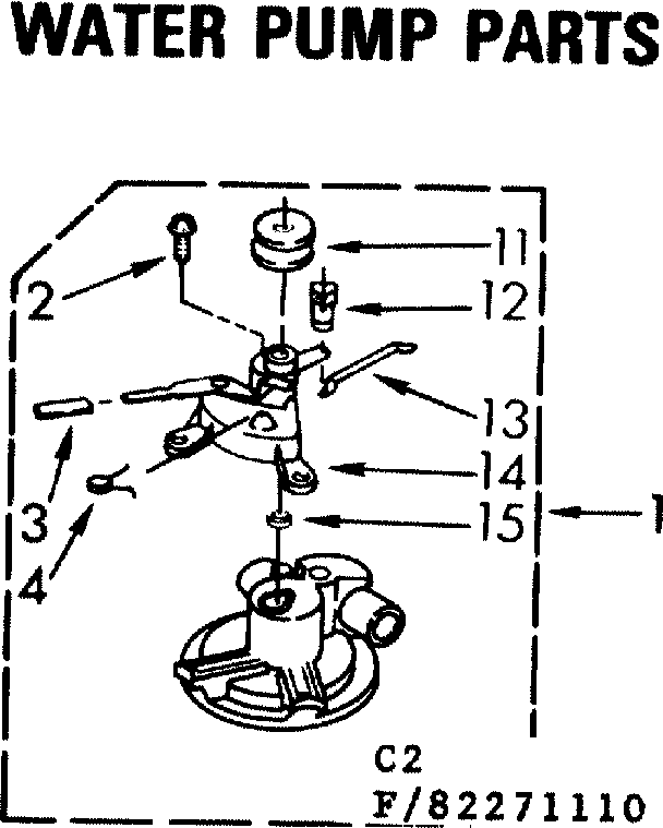 Kenmore 11082271610 water pump parts diagram