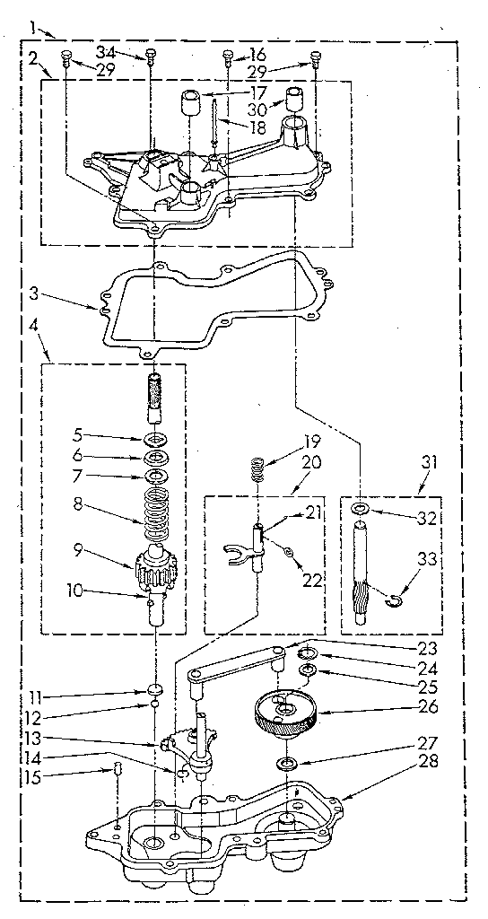 Kenmore 11083271620 gearcase diagram