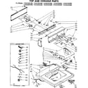 Kenmore 11082283100 top and console parts diagram