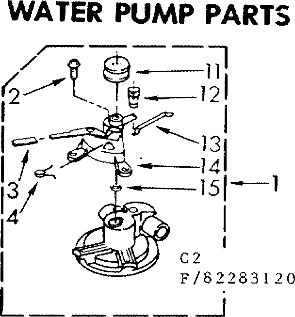 Kenmore 11083283420 water pump parts diagram