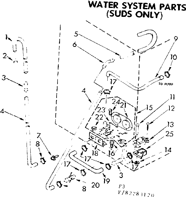 Kenmore 11083283420 water system parts suds only diagram