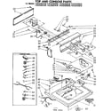 Kenmore 11082283830 top and console parts diagram