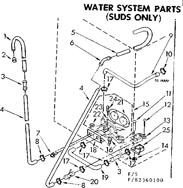 Kenmore 11083360600 water system parts suds only diagram