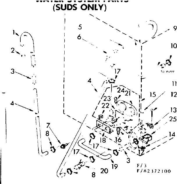 Kenmore 11082372300 water system parts suds only diagram