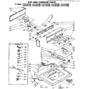 Kenmore 11083383600 top and console parts diagram