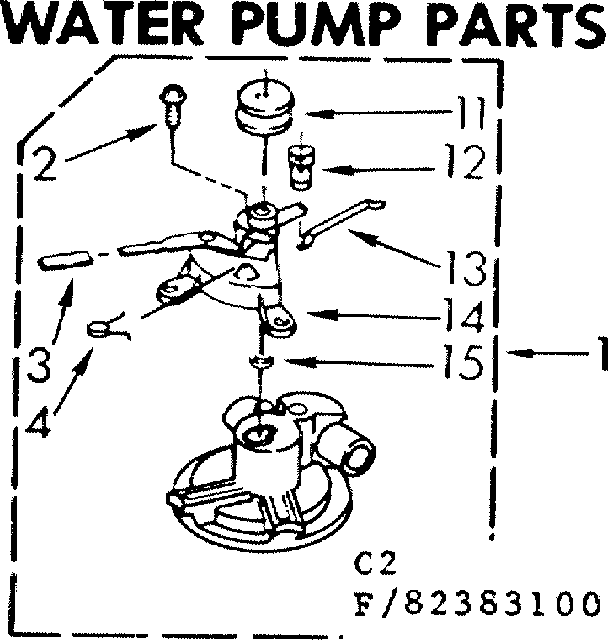 Kenmore 11083383800 water pump parts diagram