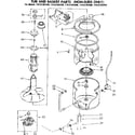 Kenmore 11083383600 tub and basket parts non-suds only diagram