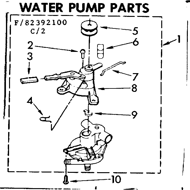 Kenmore 11083392400 water pump parts diagram