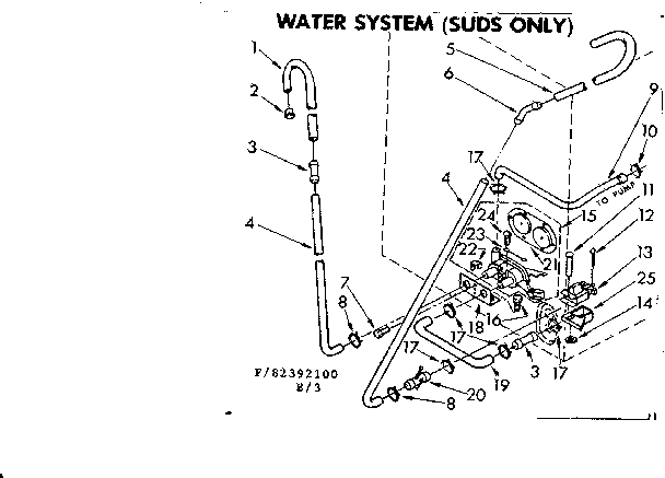Kenmore 11083392400 water system suds only diagram
