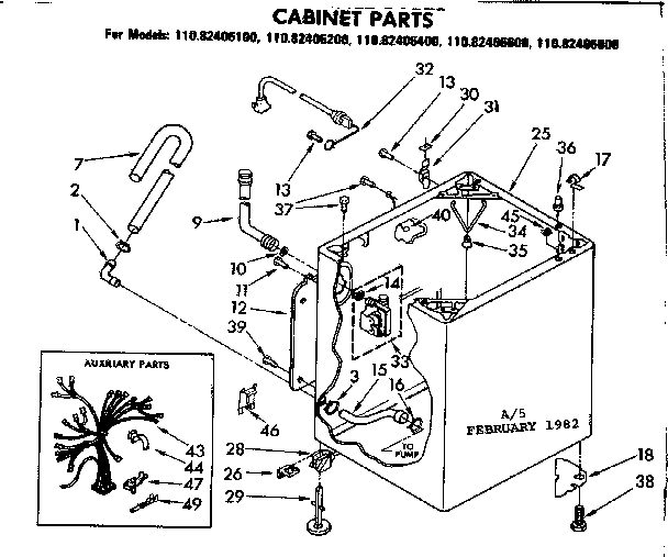 Kenmore 11082406800 cabinet parts diagram