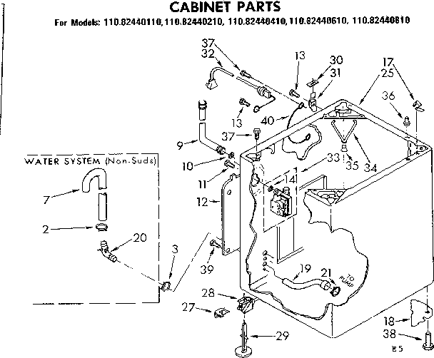Kenmore 11082440210 cabinet parts diagram