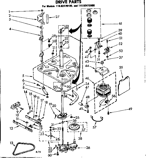 Kenmore 11082470600 drive parts diagram