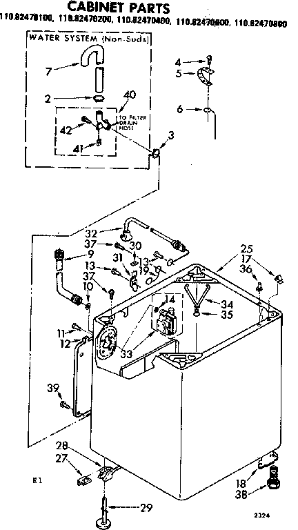 Kenmore 11082470600 cabinet parts diagram