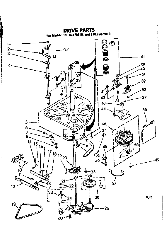 Kenmore 11082470810 drive parts diagram