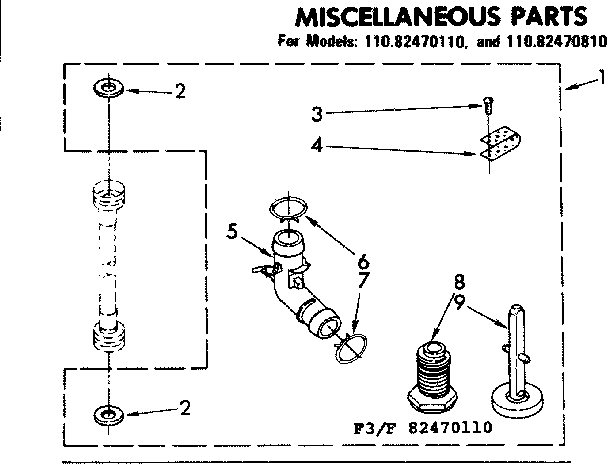 Kenmore 11082470810 miscellaneous parts diagram