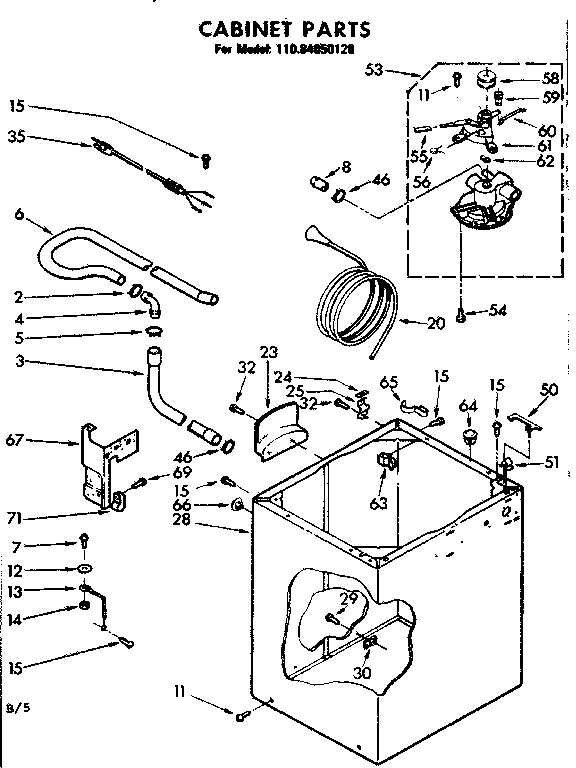 Kenmore 11084050120 cabinet parts diagram