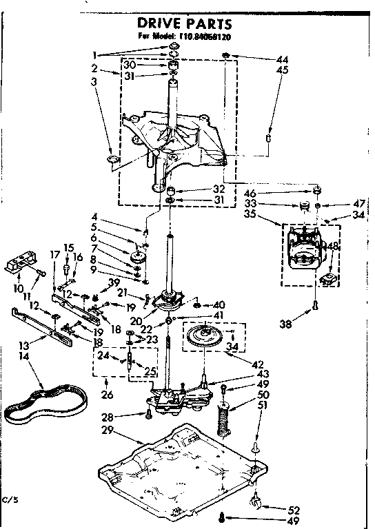 Kenmore 11084050120 drive parts diagram
