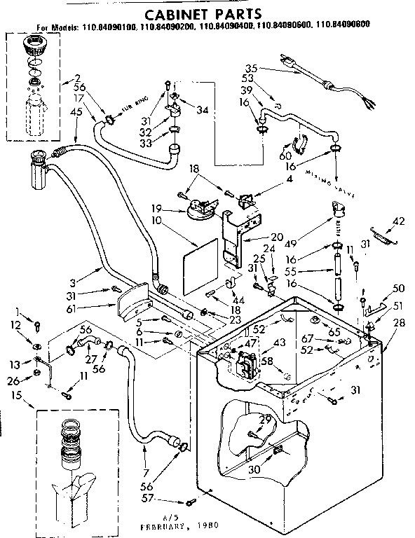 Kenmore 11084090800 cabinet parts diagram