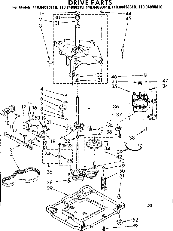Kenmore 11084090110 drive parts diagram