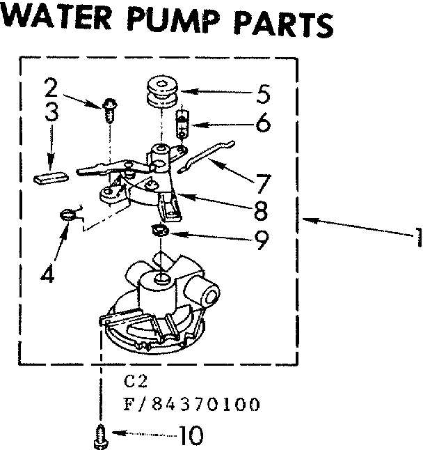 Kenmore 11084370800 water pump parts diagram