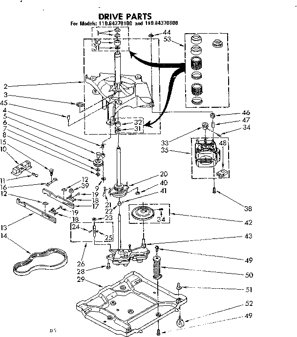 Kenmore 11084370800 drive part diagram