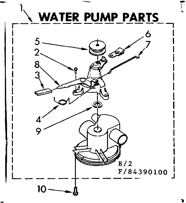 Kenmore 11084390800 water pump parts diagram