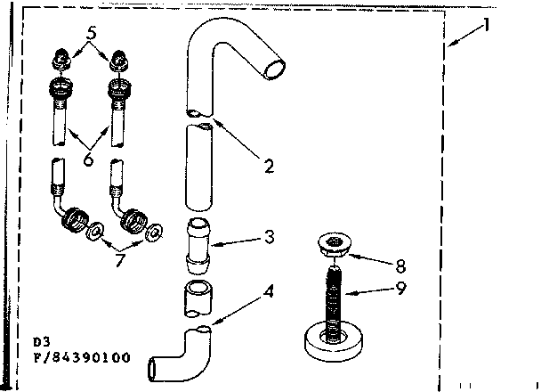 Kenmore 11084390800 optional permanent installation kit diagram