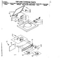 Kenmore 11084416700 top and console parts diagram
