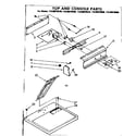 Kenmore 11086070400 top and console parts diagram
