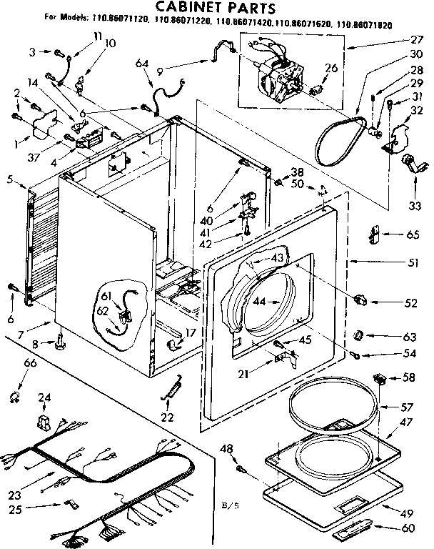 Kenmore 11086071120 cabient parts diagram