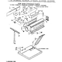 Kenmore 11086094650 top and console parts diagram