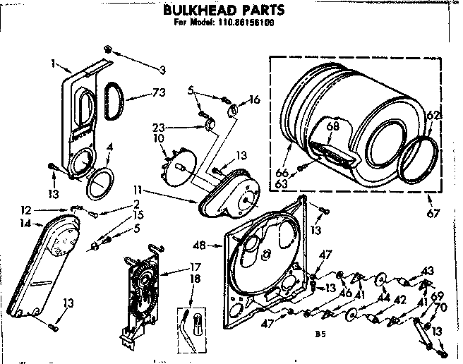 Kenmore 11086156100 bulkhead parts diagram