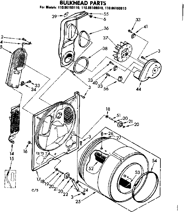 Kenmore 11086160110 bulkhead parts diagram