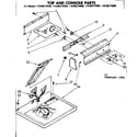 Kenmore 11086273400 top and console parts diagram