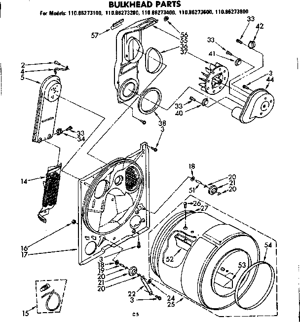 Kenmore 11086273200 bulkhead parts diagram
