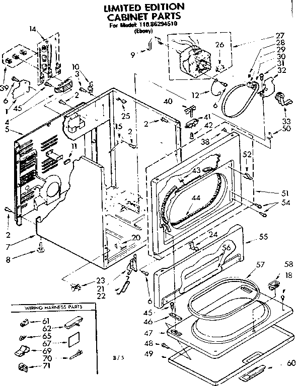 Kenmore 11086294510 cabinet parts diagram