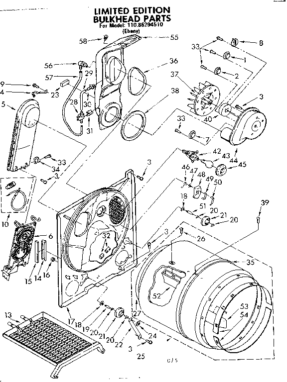 Kenmore 11086294510 bulkhead parts diagram