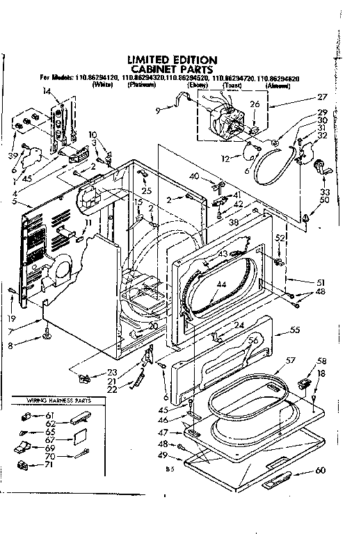 Kenmore 11086294120 cabinet parts diagram
