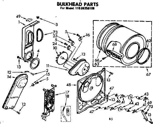 Kenmore 11086356100 bulkhead parts diagram