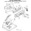 Kenmore 11086373800 top and console parts diagram