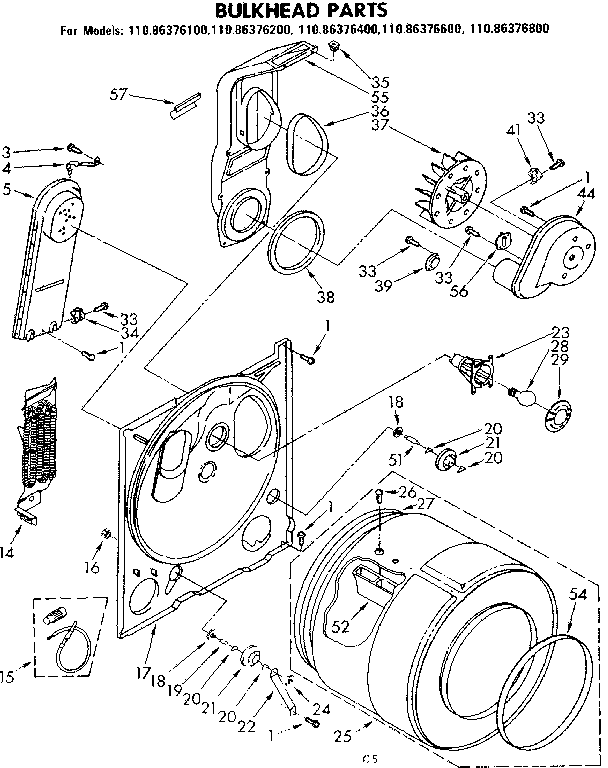 Kenmore 11086376200 bulkhead parts diagram