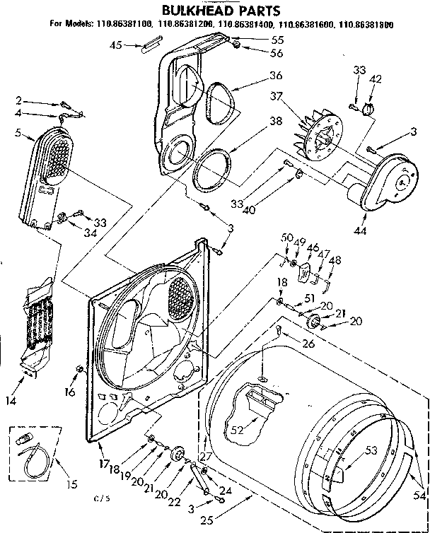 Kenmore 11086381600 bulkhead parts diagram