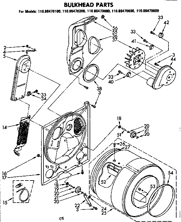 Kenmore 11086470400 bulkhead parts diagram